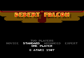 Desert Falcon title screen for Atari 7800
